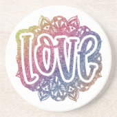 ラブエレガント引用文グリッタースパークルロマンス コースター (正面)