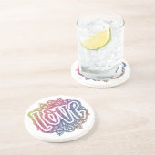 ラブエレガント引用文グリッタースパークルロマンス コースター (側面)