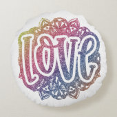 ラブエレガント引用文グリッタースパークルロマンス ラウンドクッション (裏面)