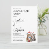 ラブエンゲージメントの猫カップル 招待状 (スタンド正面)