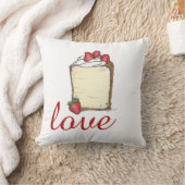 ラブエンジェルフードケーキストロベリーバレンタインデー クッション (ブランケット)