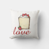 ラブエンジェルフードケーキストロベリーバレンタインデー クッション (正面)