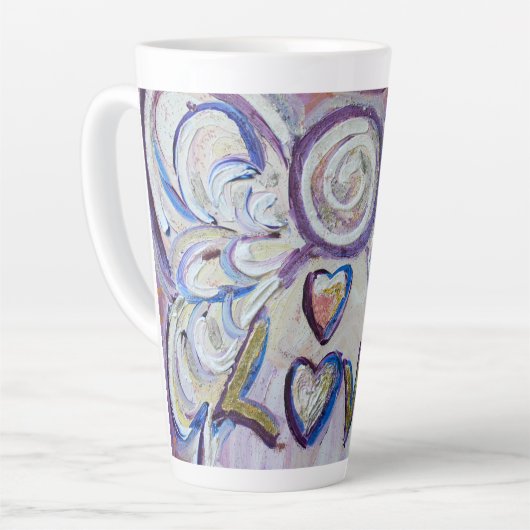 ラブエンジェルワードアートカスタムラテマグカップ カフェラテマグ (左アングル)