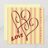 ラブエントラインドハートブライダルシャワー招待 招待状 (正面/裏面)