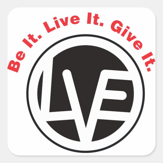 ラブエンブレムブラックステッカー スクエアシール (正面)