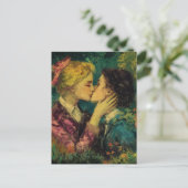 ラブオイルキスをする塗装の女性 ポストカード (スタンド正面)