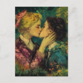 ラブオイルキスをする塗装の女性 ポストカード (正面)