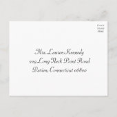 ラブオウルRSVPブラック&ホワイトフォークアートウェディングパーティー インビテーションポストカード (裏面)