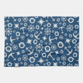 ラブオブボートいかりライフリングや輪コンパス キッチンタオル (横)