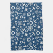 ラブオブボートいかりライフリングや輪コンパス キッチンタオル (縦)