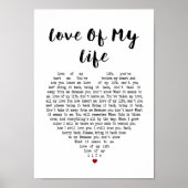 ラブオブマイライフハートソング歌詞ウォールアートプリント ポスター (正面)