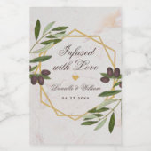 ラブオリーブ油結婚式の引き出物葉 ワインラベル (シングルラベル)