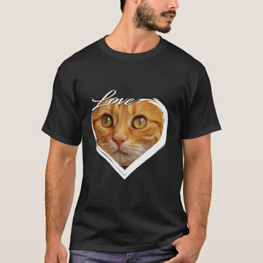 ラブオレンジ虎猫キティキャット恋人 Tシャツ (正面)
