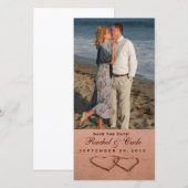 ラブオンザビーチ写真テンプレート セーブザデート (正面/裏面)