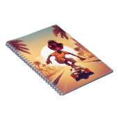 ラブオンホイールスケートボークールディングハートデザイン | ノートブック (右側)