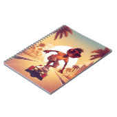 ラブオンホイールスケートボークールディングハートデザイン | ノートブック (左側)