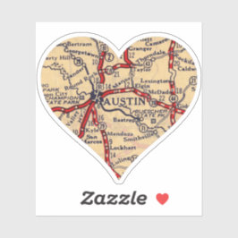 ラブオースティンテキサス州ヴィンテージの地図 シール
