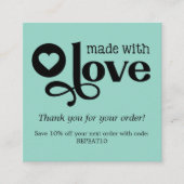 ラブオーダーで作パーソナライズされた成/ありがとう スクエア名刺 (正面)