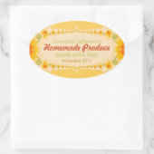 ラブオーバルラベルステッカー付き手作り 楕円形シール (バッグ)