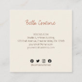 ラブオーバーサイズタイポグラフィクリームで手作り スクエア名刺 (裏面)