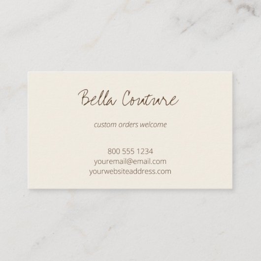 ラブオーバーサイズタイポグラフィクリームで手作り 名刺 (裏面)