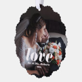 ラブオーバーレイカスタムの写真と名前 オーナメントカード (左)