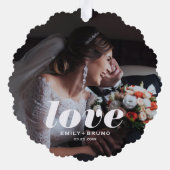 ラブオーバーレイカスタムの写真と名前 オーナメントカード (裏面)