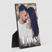 ラブオーバーレイパーソナライズされたカップル写真 フォトプラーク (側面)