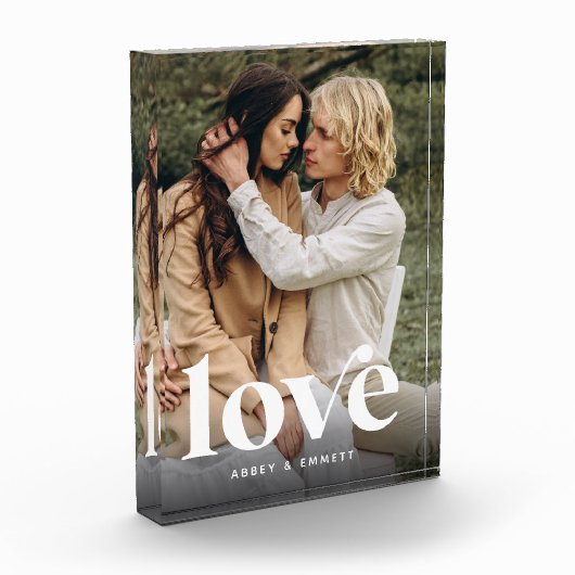 ラブオーバーレイパーソナライズされたカップル フォトブロック (左)