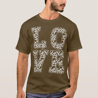 ラブカウパターンアニマルプリント牛 Tシャツ