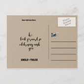 ラブカエルの結婚式でデートを保存 案内ポストカード (裏面)