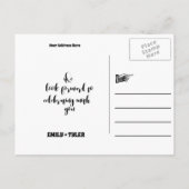 ラブカエルの結婚式でデートを保存 案内ポストカード (裏面)