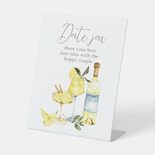 ラブカクテルブライダルシャワーリモンチェロ日付ジャー 台座サイン (正面)