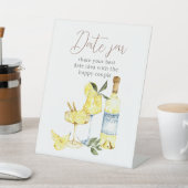 ラブカクテルブライダルシャワーリモンチェロ日付ジャー 台座サイン (インサイチュ)