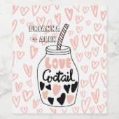 ラブカクテルモノグラムバレンタインボトルラヴ ワインラベル (シングルラベル)