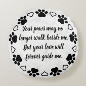 ラブカスタマイズ可能なフォトペット記念碑の足跡 ラウンドクッション (正面)