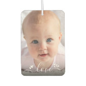 ラブカスタムハート2フォトスクリプトパーソナライズされた カーエアーフレッシュナー (正面)