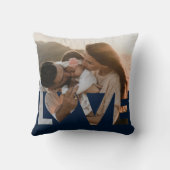 ラブカスタムファミリーフォトダークブルー クッション (裏面)