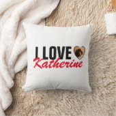 ラブカスタムフォトハートと名前ポスター クッション (ブランケット)