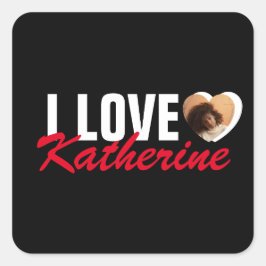 ラブカスタムフォトハートと名前ポスター スクエアシール