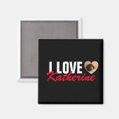 ラブカスタムフォトハートと名前ポスター マグネット (正面/裏面)
