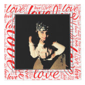 ラブカスタムワードアート |バレンタクラシックイン赤白 フォトキューブ (正面)