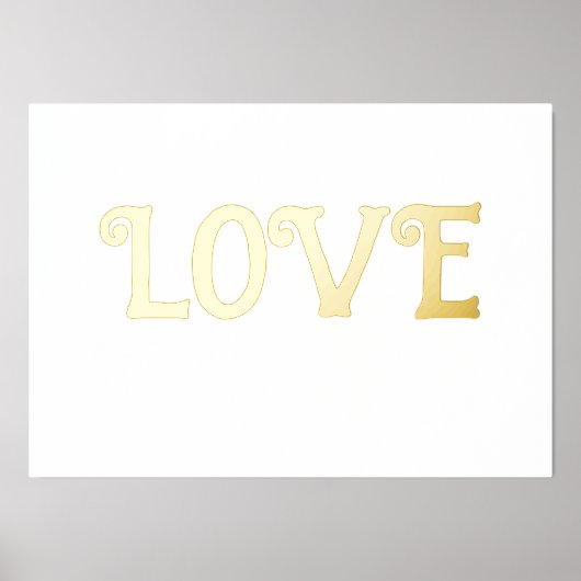 ラブカスタム文字引用文結婚の誕生日ギフトデコール 箔ポスター (正面)