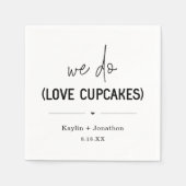 ラブカップケーキズ結婚ブライダルシャワーナプキンス スタンダードカクテルナプキン (正面)