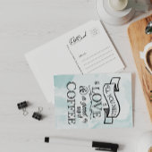 ラブカップコーヒーの言葉かわいい友達が挨拶 ポストカード