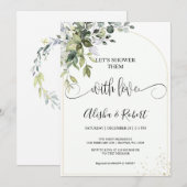 ラブカップルでシャワーを浴びようシャワー招待状 シーズンカード (正面/裏面)