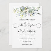 ラブカップルでシャワーを浴びようシャワー招待状 シーズンカード (正面/裏面)