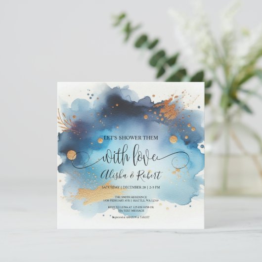 ラブカップルでシャワーを浴びようシャワー招待状 招待状 (スタンド正面)