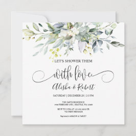 ラブカップルでシャワーを浴びようシャワー招待状 招待状