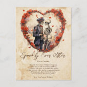 ラブカップルの後に不気味なヴィンテージハロウィーン ポストカード (正面)